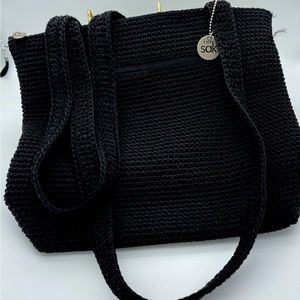 The Sak Black Crochet Double Strap Purse